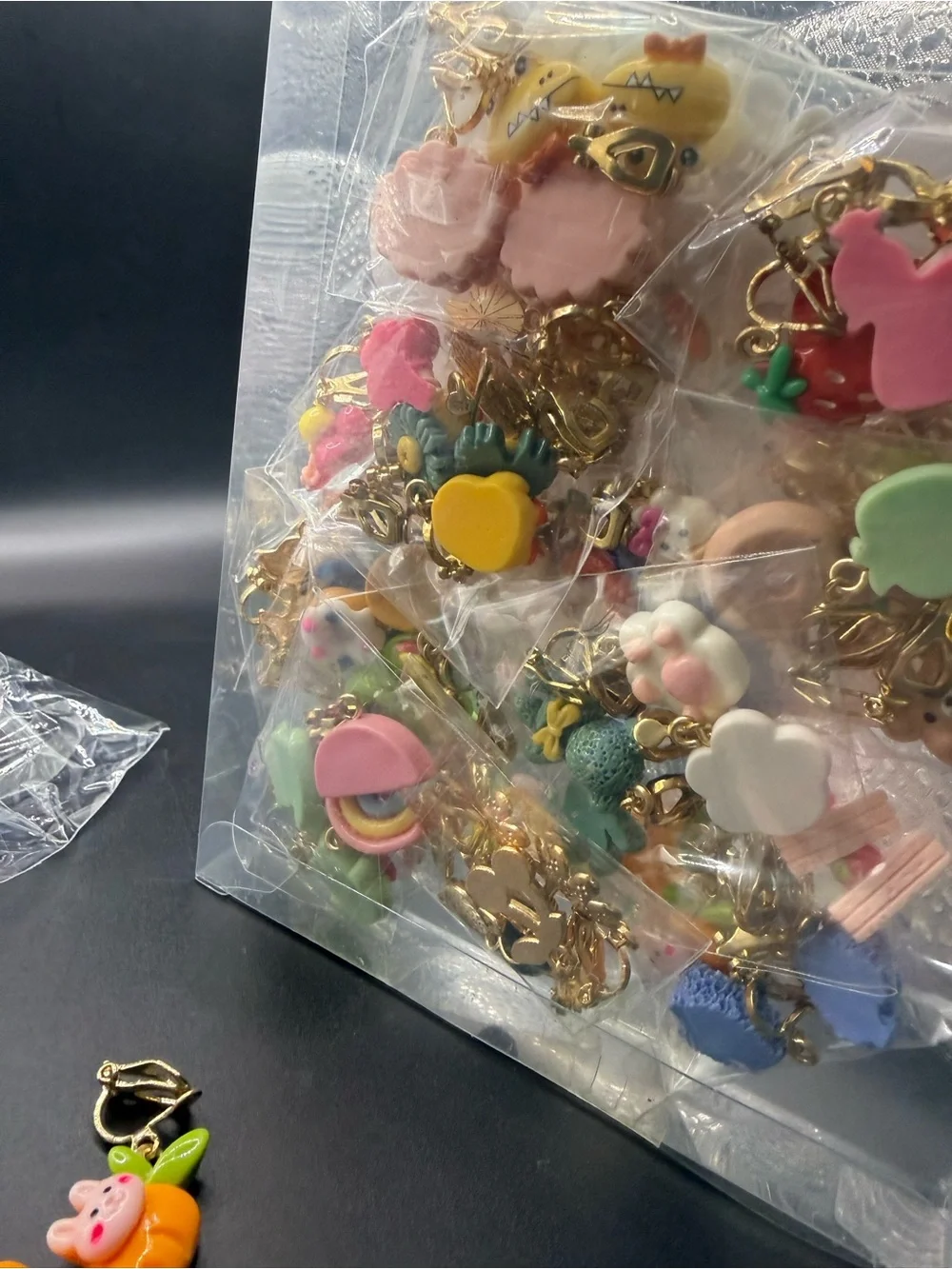 Kids 30 pack of charm clip on earrings- Multicolor
